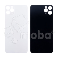 Задняя крышка для iPhone 11 Pro Max (A2218) Белый (стекло, монолит, широкий вырез под камеру, логотип) - Премиум