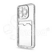 Чехол-накладка для iPhone 16 Pro Max (с защитой камеры, карманом для карт, прозрачный)