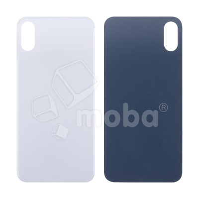 Задняя крышка для iPhone Xs (A2097/A1920) Белый (стекло, монолит, широкий вырез под камеру, логотип) - Премиум