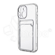 Чехол-накладка для iPhone 14 (с защитой камеры, карманом для карт, прозрачный)