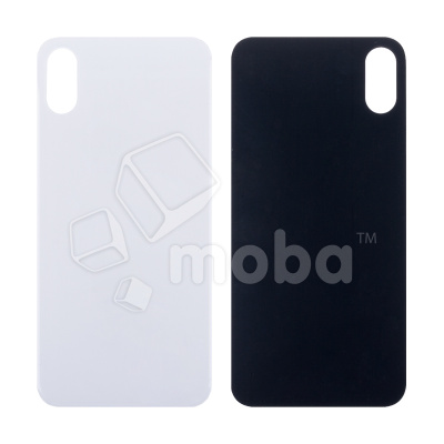 Задняя крышка для iPhone Xs (A2097/A1920) Белый (стекло, широкий вырез под камеру, логотип)